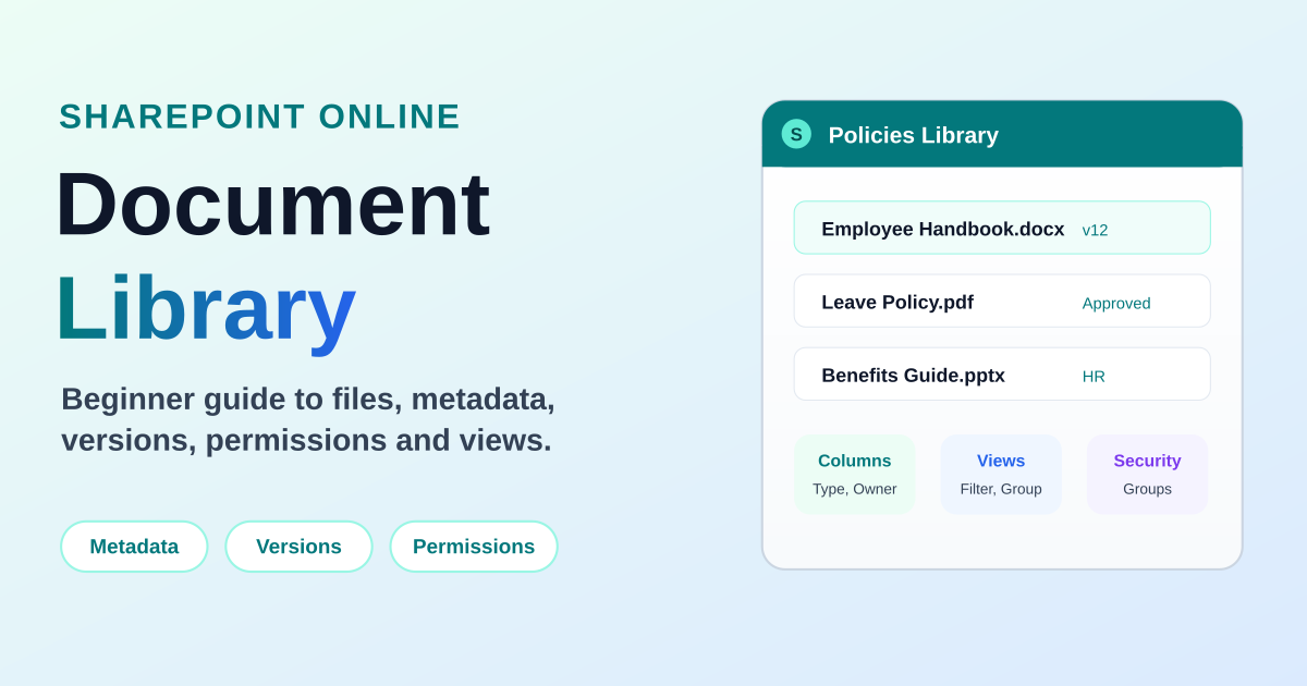 SharePoint Online Document Library Explained: Complete Beginner Guide (2026) article image